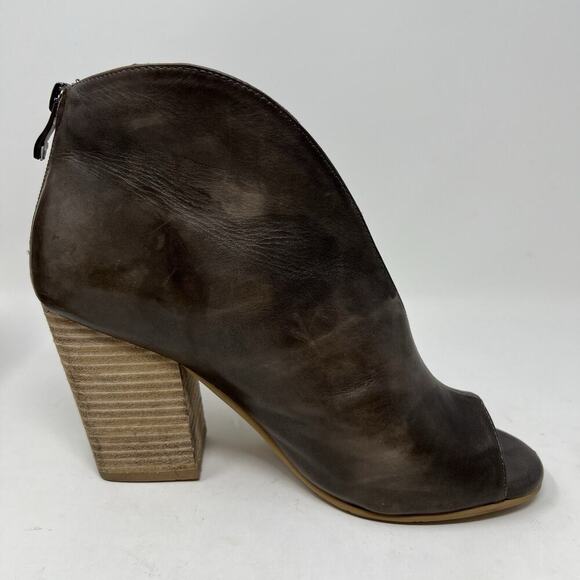 Antelope Peep Toe Block Heel Ankle Boots Booties Taupe EU Size 40 Women’s 9-9.5 - Picture 6 of 12